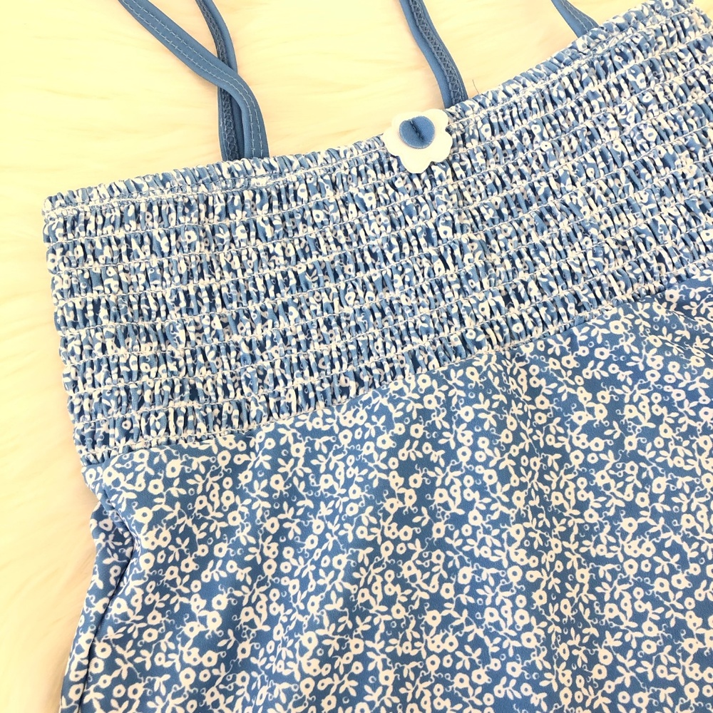 Floral Smocked Swimsuit Swim Flower Ruffle Tankini - Picture 3 of 6